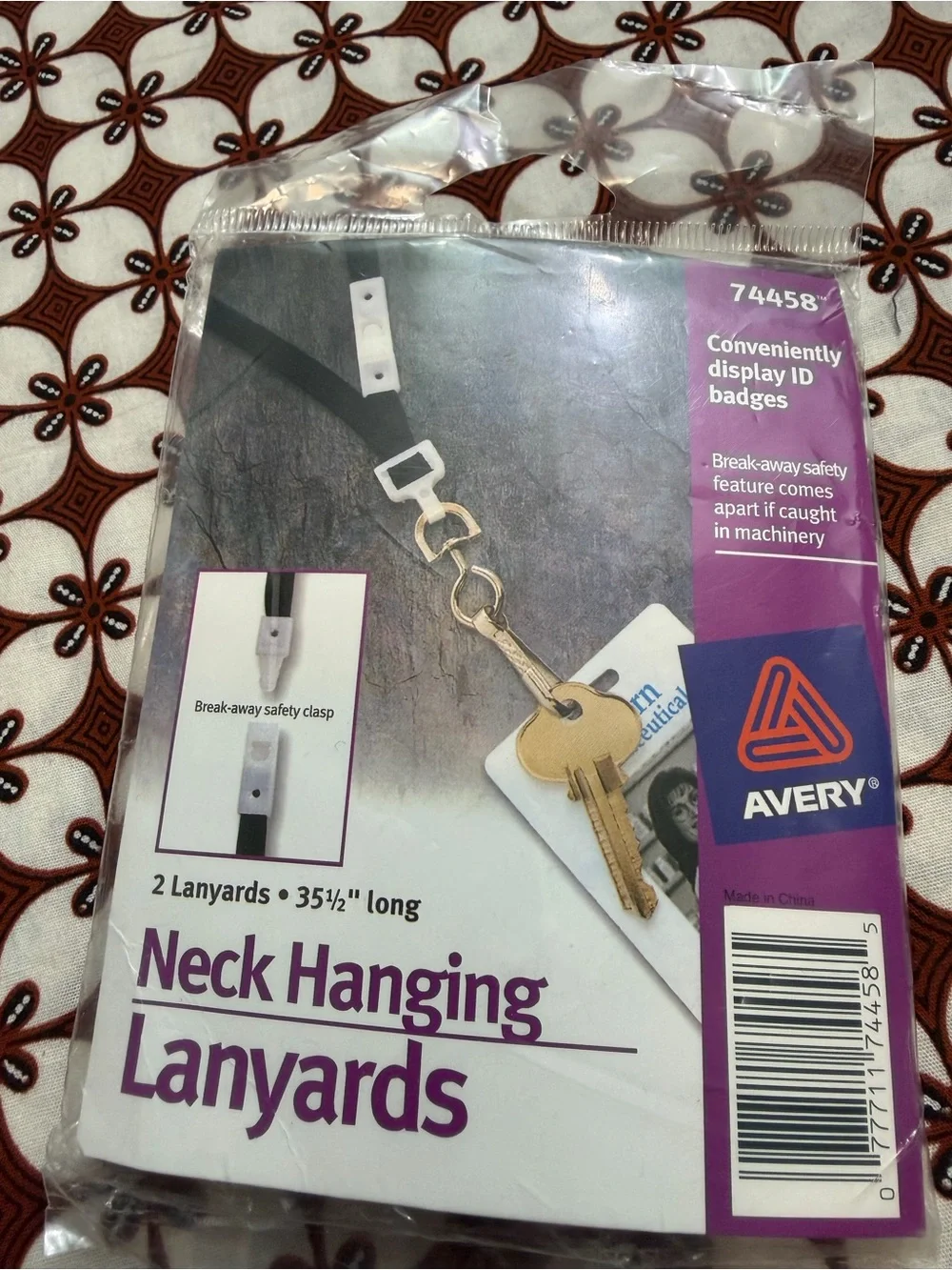 Avery Black Key & Card Lanyards with Swivel Clips - Pack of 2
